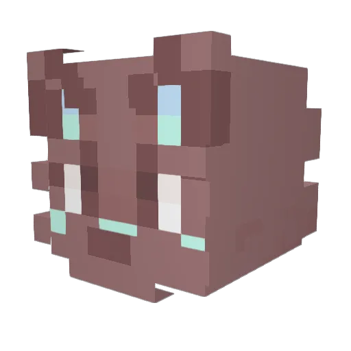 Yiffy Minecraft avatar head, 3D render
