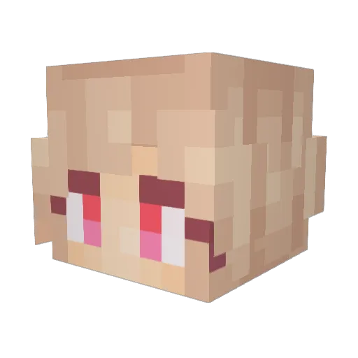 Yige Minecraft avatar head, 3D render