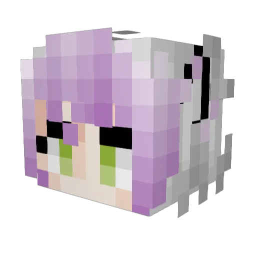 YikaAlter Minecraft avatar head, 3D render