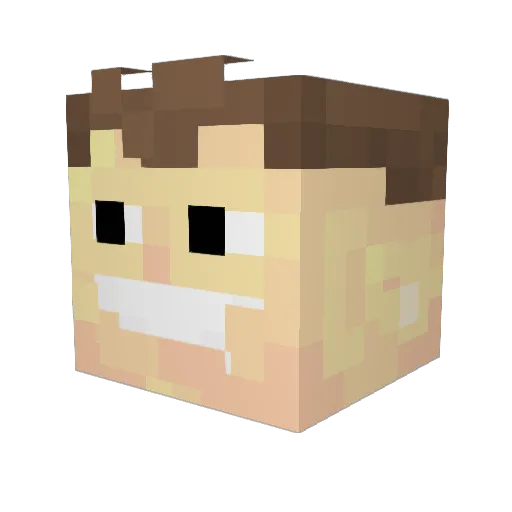 Yilli Minecraft avatar head, 3D render