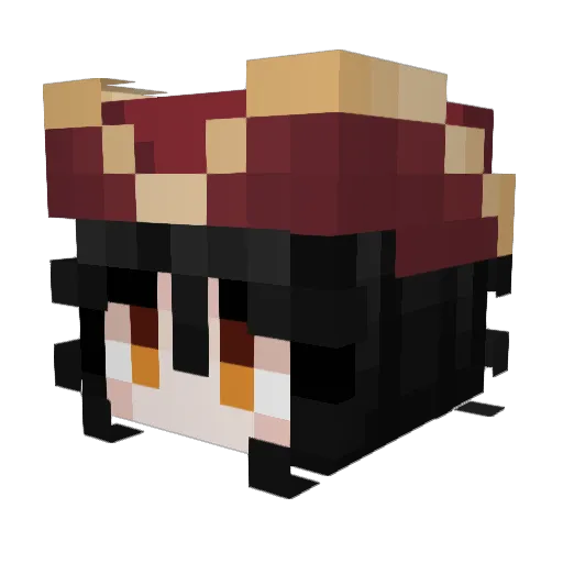 Yimitzu Minecraft avatar head, 3D render