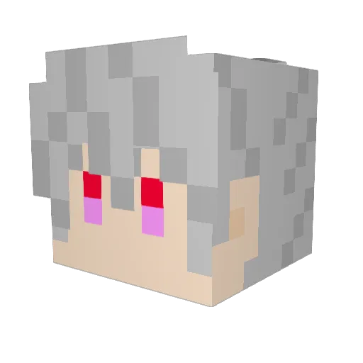 YinChang Minecraft avatar head, 3D render