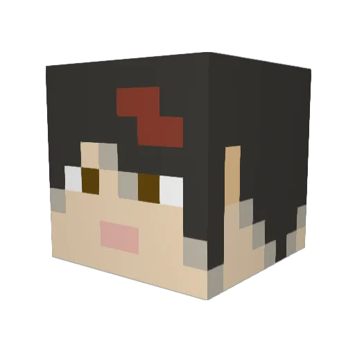 YinQue Minecraft avatar head, 3D render