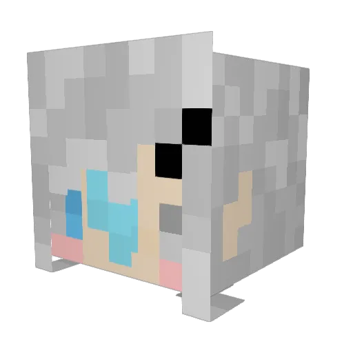 YinShangUwU Minecraft avatar head, 3D render