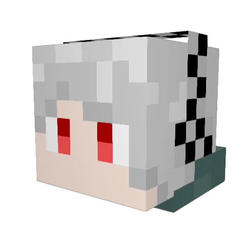 Yin_YiMINg Minecraft avatar head, 3D render