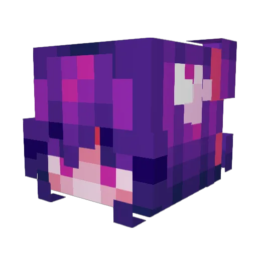 Yinary Minecraft avatar head, 3D render