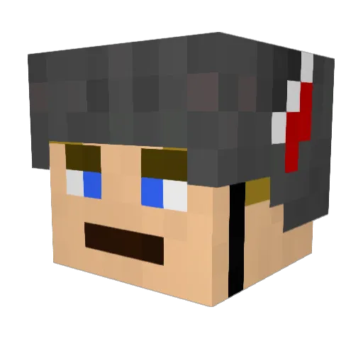 Yinazex Minecraft avatar head, 3D render