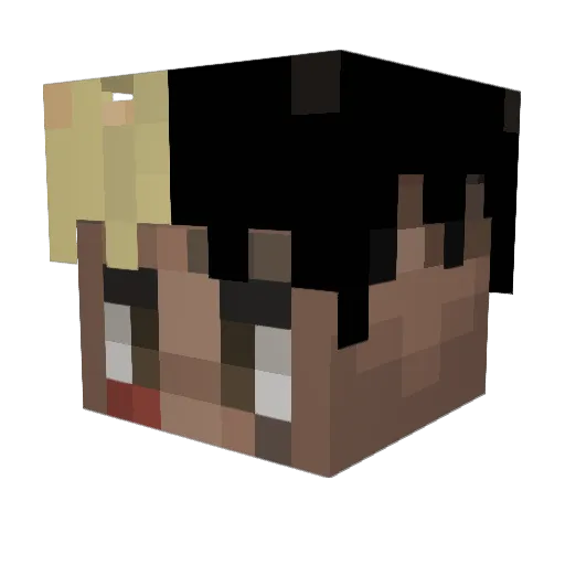 Yinghimi Minecraft avatar head, 3D render
