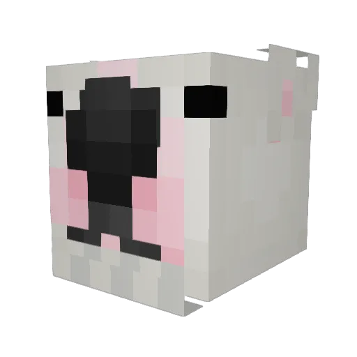 Yinkies Minecraft avatar head, 3D render