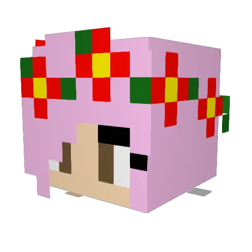 Yinshuier Minecraft avatar head, 3D render