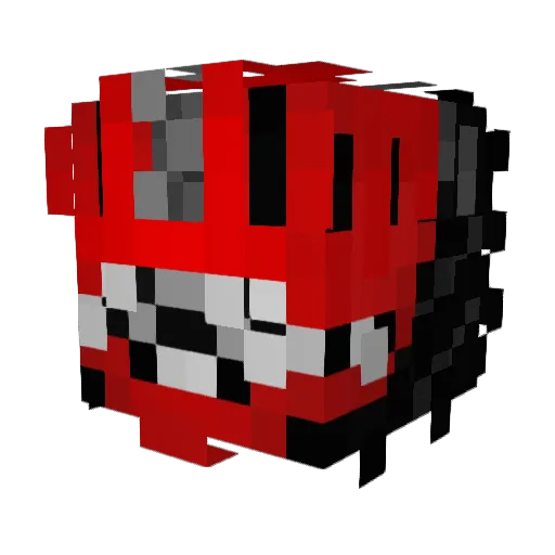 Yinzen Minecraft avatar head, 3D render
