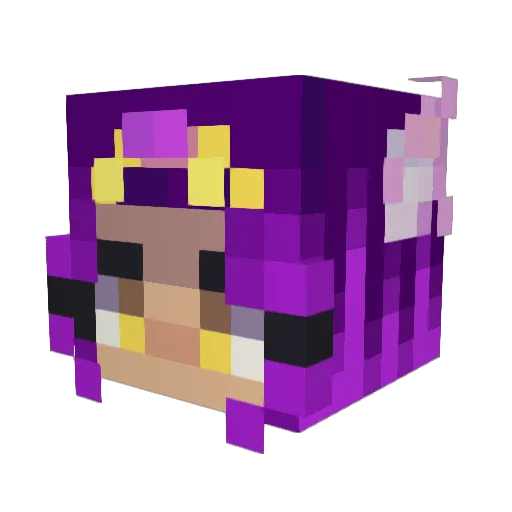 Yipikaa Minecraft avatar head, 3D render