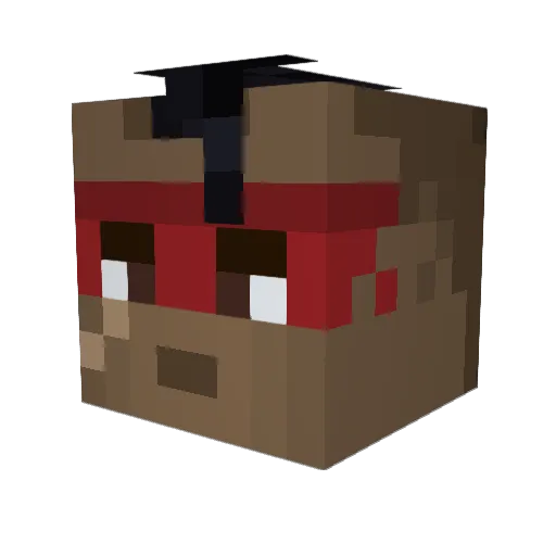 Yippon Minecraft avatar head, 3D render