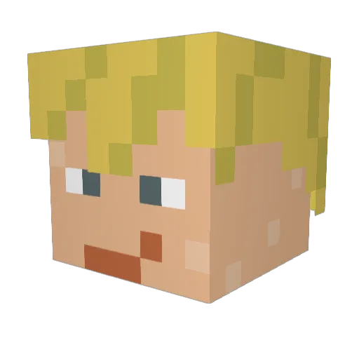 Yiraschwanz Minecraft avatar head, 3D render