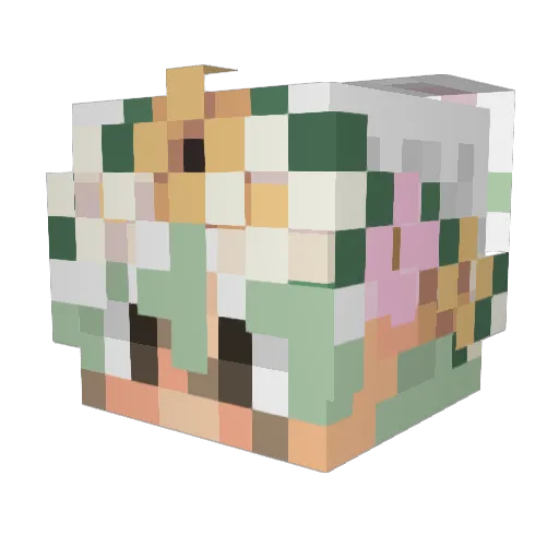 Yireni Minecraft avatar head, 3D render