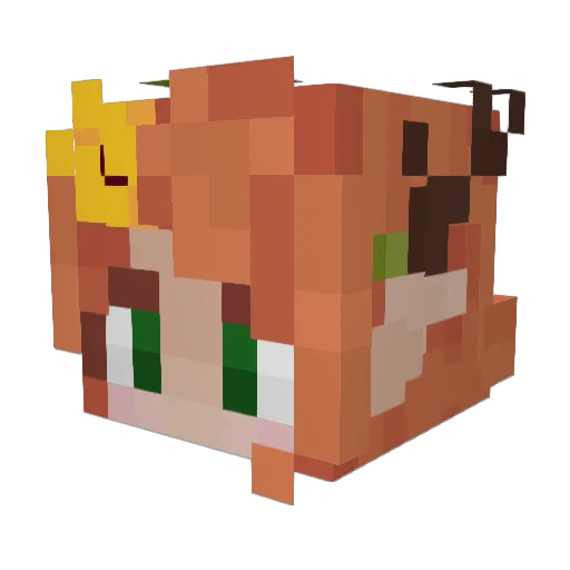 Yiru1320 Minecraft avatar head, 3D render