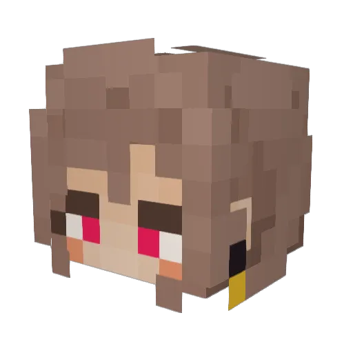 Yistria Minecraft avatar head, 3D render