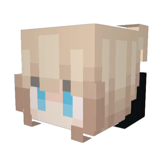 Yita Minecraft avatar head, 3D render