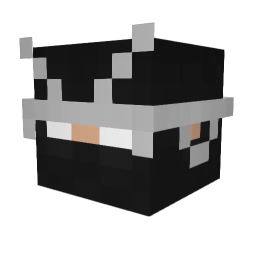 Yitaren Minecraft avatar head, 3D render