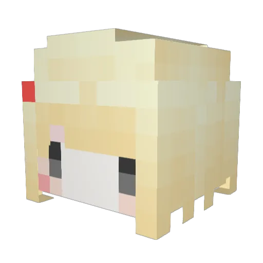 Yiuee Minecraft avatar head, 3D render