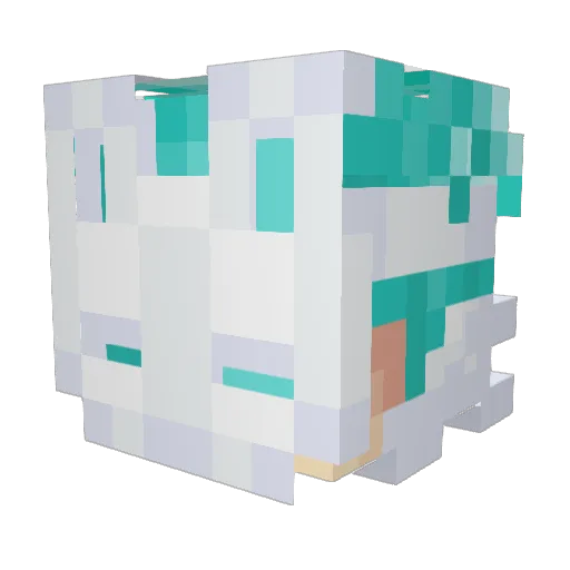 Yiukb Minecraft avatar head, 3D render