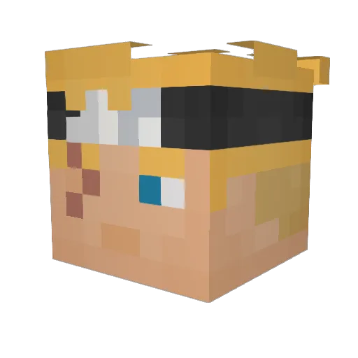 YiusMEME Minecraft avatar head, 3D render