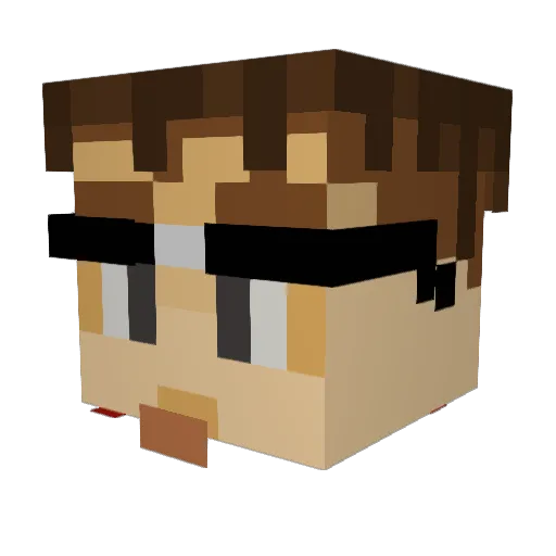 Ykmattyb Minecraft avatar head, 3D render