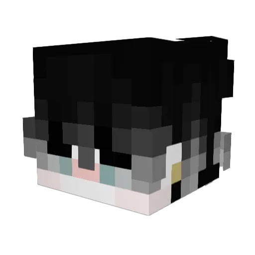YkzM47_ Minecraft avatar head, 3D render