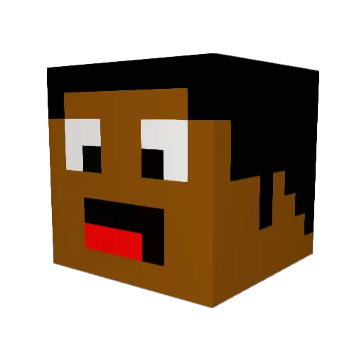 Ylca Minecraft avatar head, 3D render