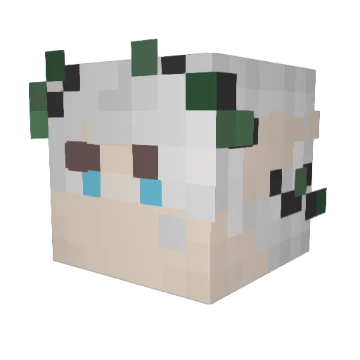 Yllalen Minecraft avatar head, 3D render