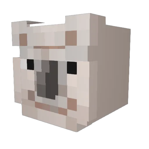 Ymalaca Minecraft avatar head, 3D render