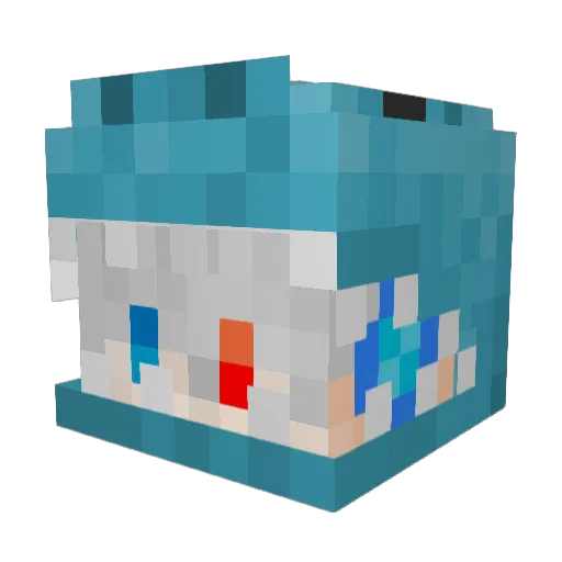 Ymyyg Minecraft avatar head, 3D render