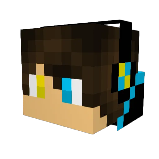 Ynaru Minecraft avatar head, 3D render