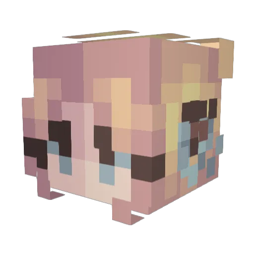 YneMade Minecraft avatar head, 3D render