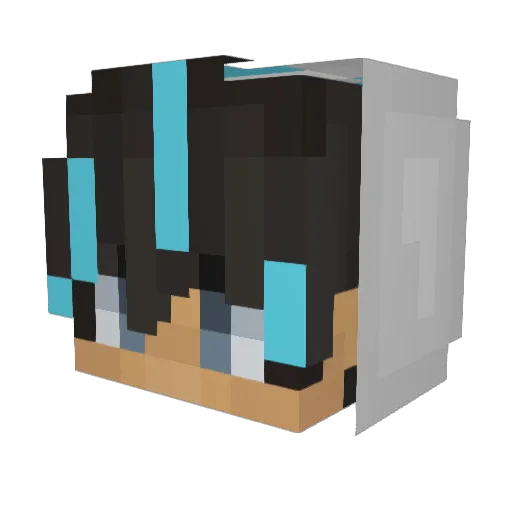 Ynewer Minecraft avatar head, 3D render