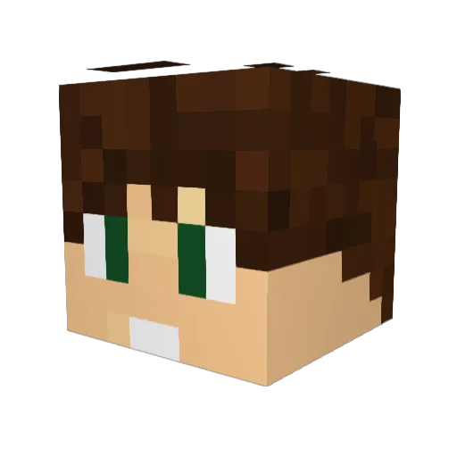 YngPB Minecraft avatar head, 3D render
