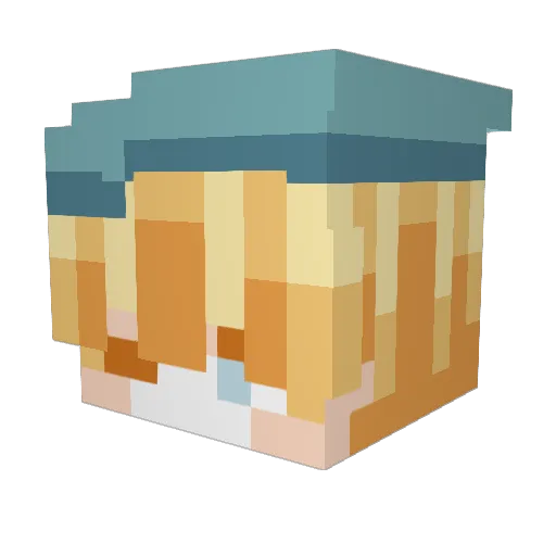 Ynikee Minecraft avatar head, 3D render