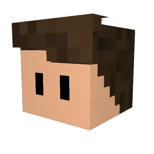 YniqTV Minecraft avatar head, 3D render
