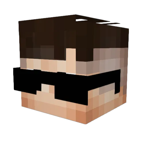 Ynnily Minecraft avatar head, 3D render