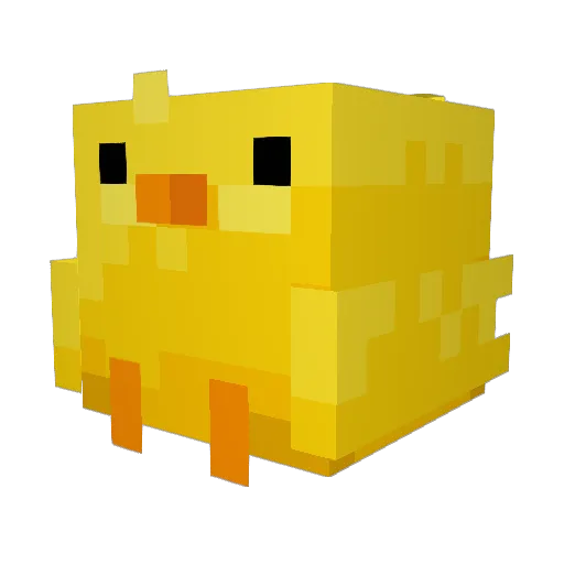 YoChicky Minecraft avatar head, 3D render