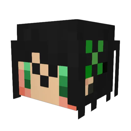 YoHaNe25 Minecraft avatar head, 3D render