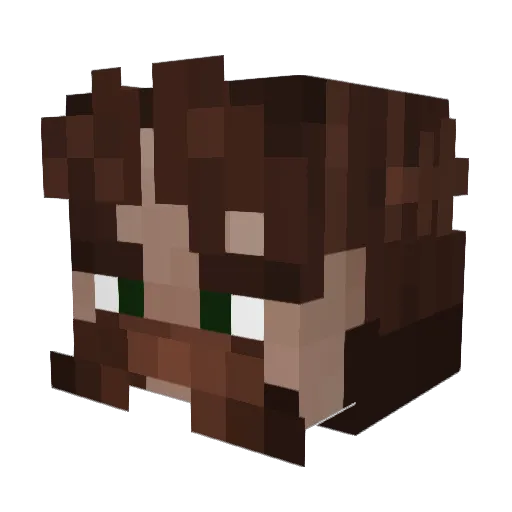 YoHermit Minecraft avatar head, 3D render