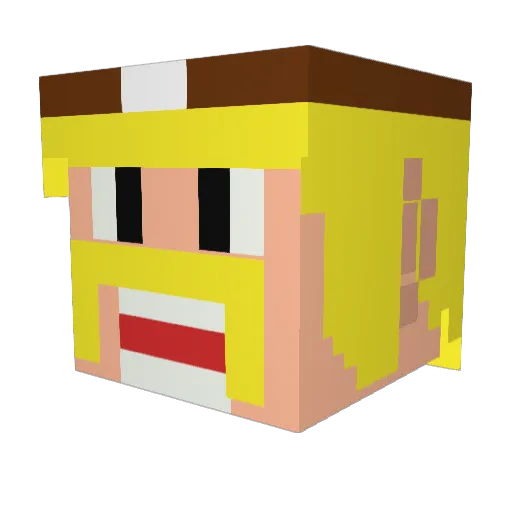 YoManX2 Minecraft avatar head, 3D render