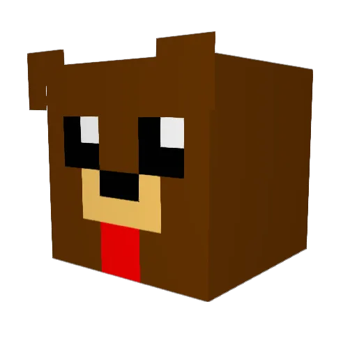 YoN2E Minecraft avatar head, 3D render