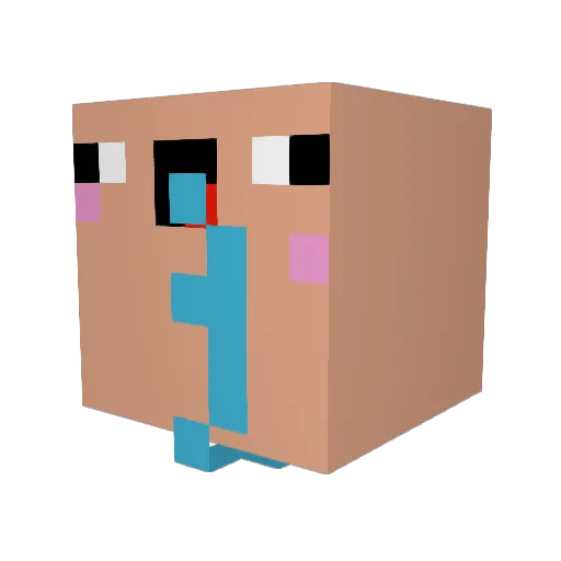YoOoka Minecraft avatar head, 3D render