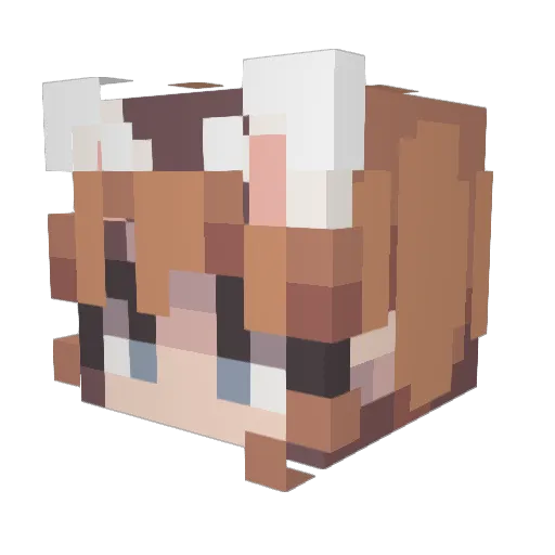 YoSheNice Minecraft avatar head, 3D render