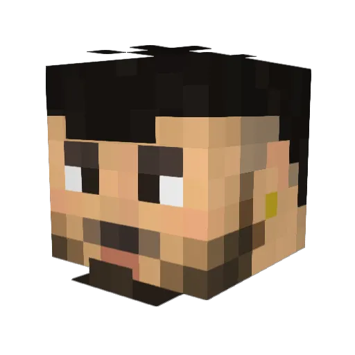 YoSimha Minecraft avatar head, 3D render