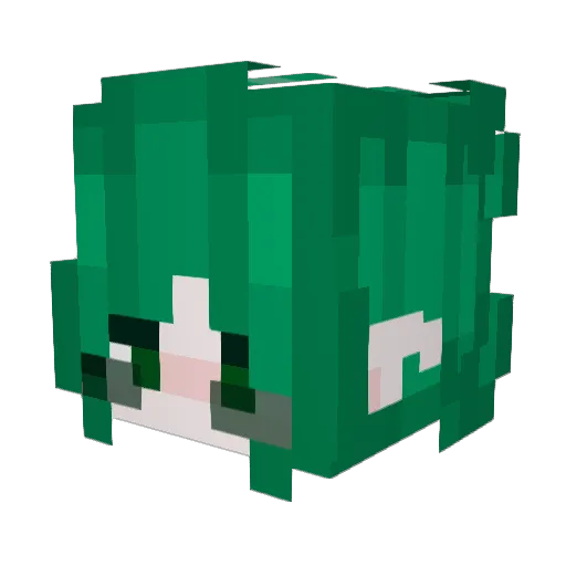 YoSoyMora Minecraft avatar head, 3D render