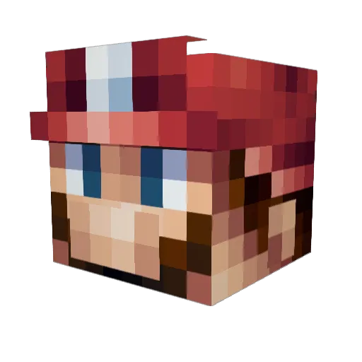 YoZUpS Minecraft avatar head, 3D render