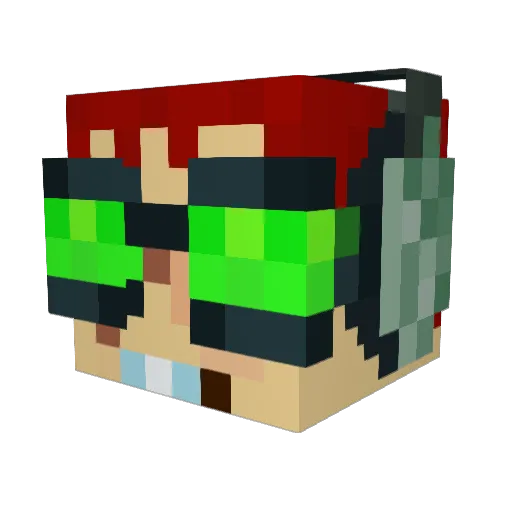 Yo_AT0MIX Minecraft avatar head, 3D render